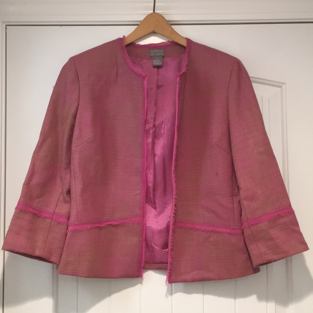 Wool Sigrid Olsen 3/4 Sleeve Blazer